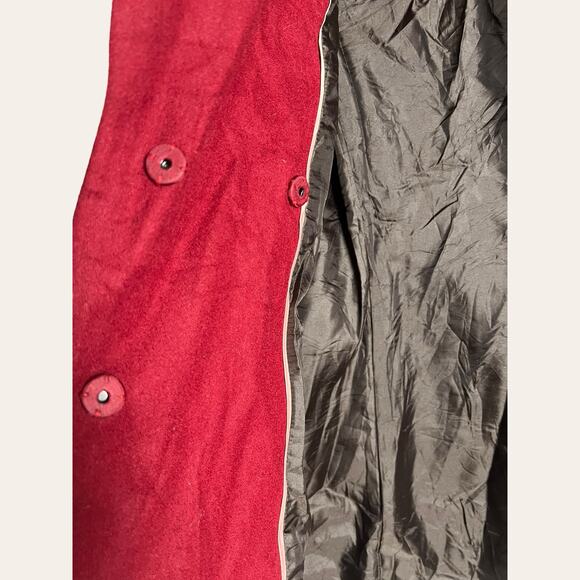 Calvin Klein Women’s Red Wool Blend Shawl Collar Coat Size 12 - Picture 3 of 12
